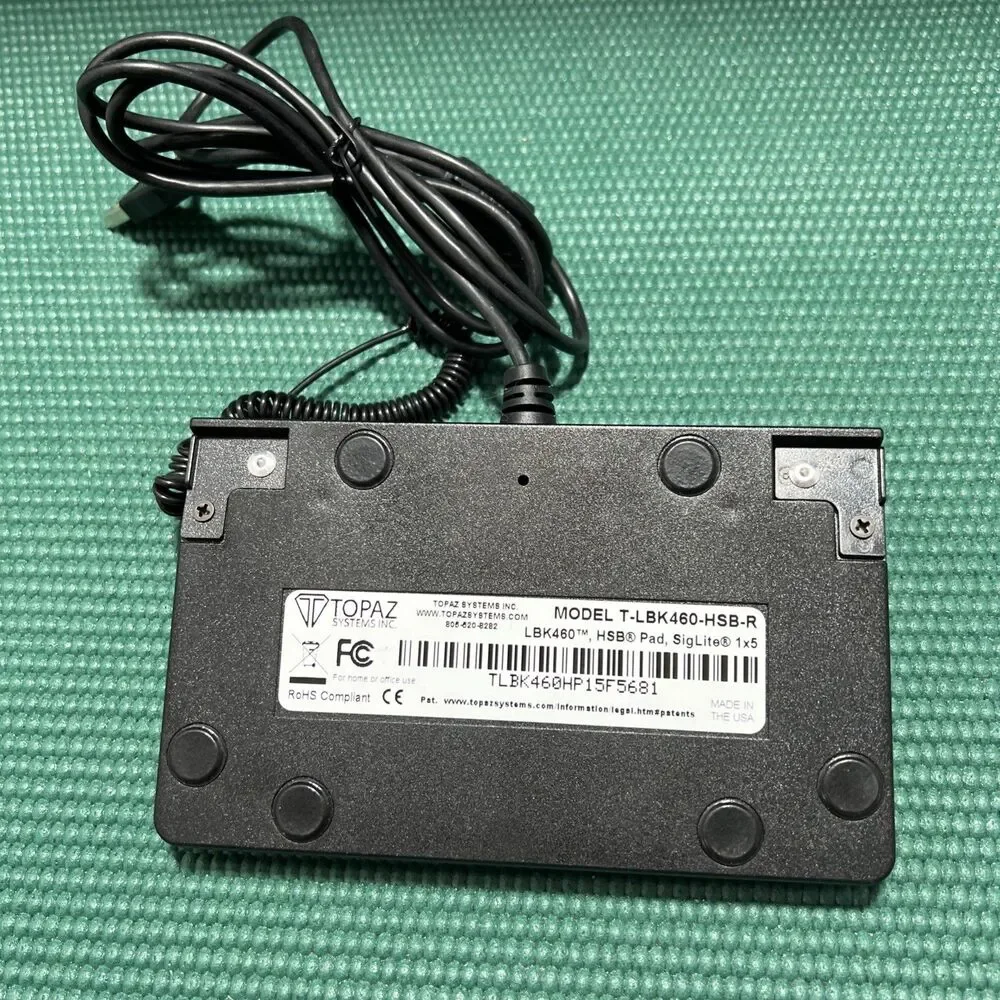 Topaz Systems LBK460 SignatureGem Signature Pad in Black (T-LBK460-HSB-R) Tested